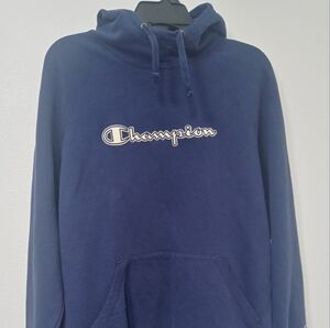 Mens Champion Blue Pullover Hoodie Size 2XL